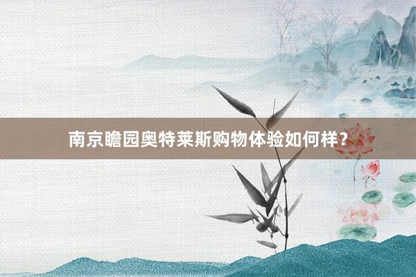 南京瞻园奥特莱斯购物体验如何样？