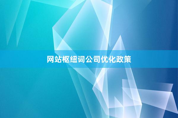 网站枢纽词公司优化政策
